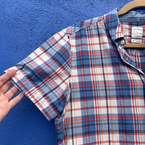 vintage gap plaid cotton button down - Picture 3 of 4